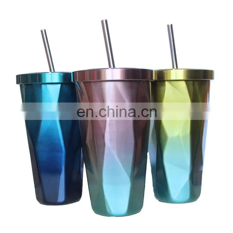 Customized Stainless Steel 17OZ Coffee Mug Tumbler Cups With Straw And Lid For Bulk Purchase