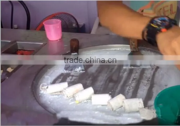 Multi-functional Double Flat Pan Thailand Fried Ice Cream Machine
