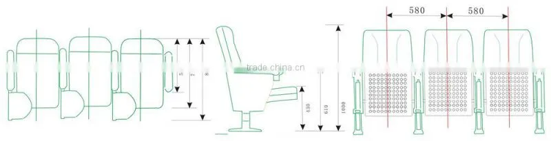 Wooden auditorium with writing tablet HJ62B-L