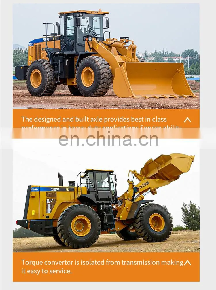 Efficient 5 Ton SEM 655D Front Loader Wheel loader with wood Grapple Log Grabber sugar cane grabber