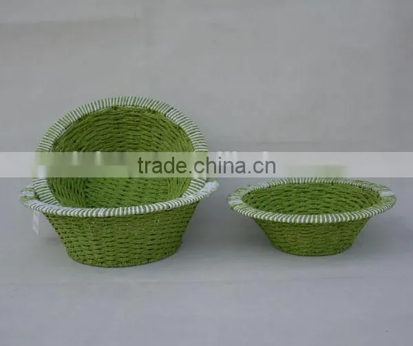 set of 3 handmade bowl shape paper rope empty gift basket
