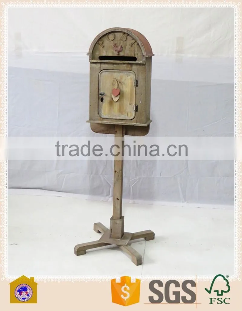 vintage wholesale wooden designer post box for home decor. HW15A00324