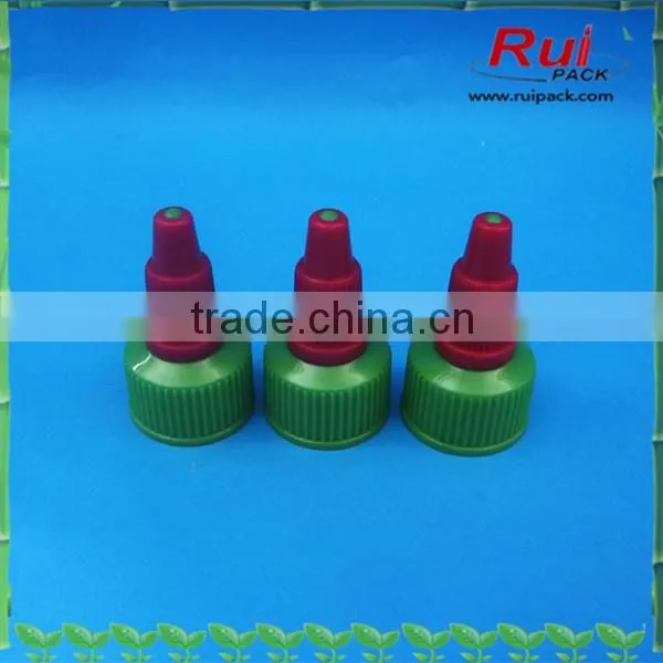 Cosmetic screw cap with long nozzle top.Pointed mouth plastic screw cap for cosmetic squeeze bottle