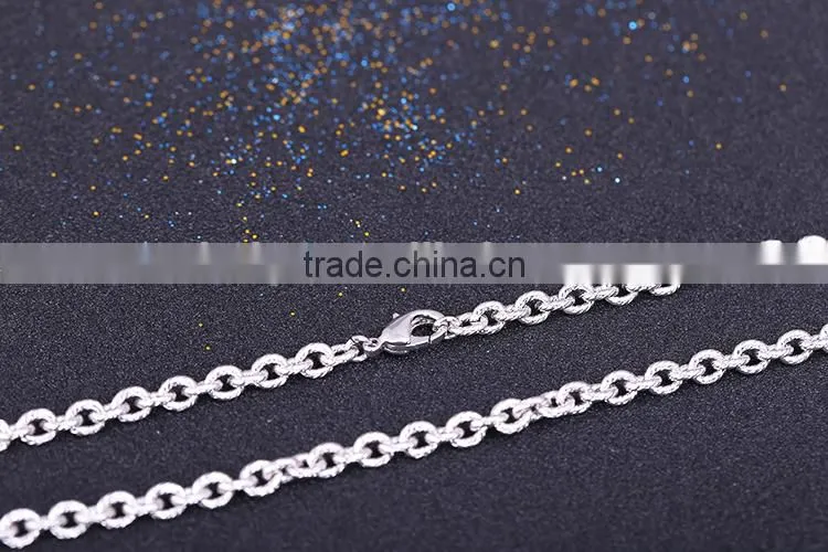 simple design fashion jewelry rhodium plated cheapcable chain necklace