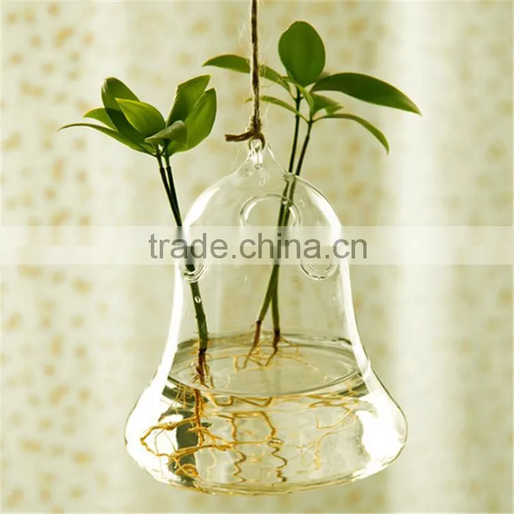 2015 hot sale teardrop-shaped Giant hanging glass vases with holes
