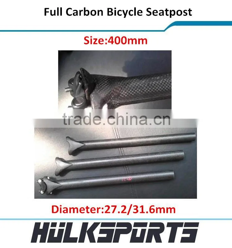 2015 Newly mtb road bike carbon seat post full carbon bicycle seatpost 27.2/31.6 diameter 400mm pipe lenght for custom