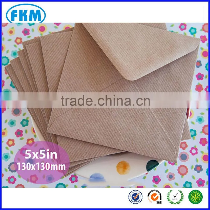 5*5 inch Brown Ribbed Envelopes