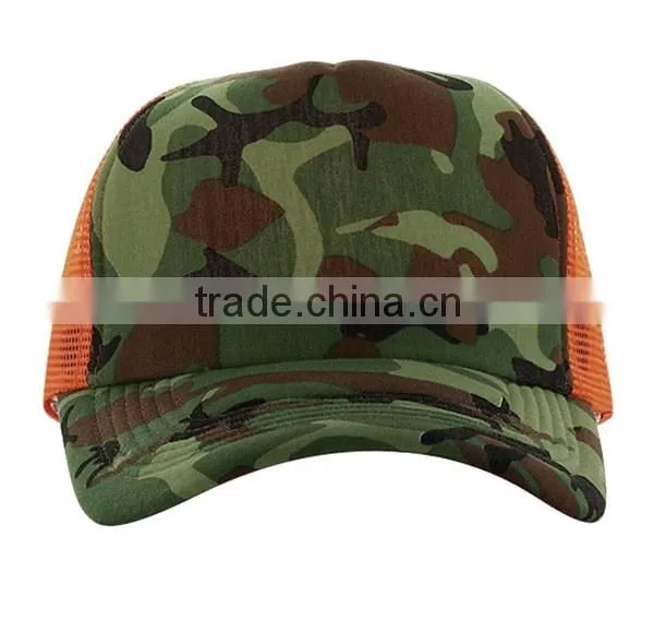 Custom Hats Curve Brim Snapback Cap and Hat Camo Mesh Trucker Cap 5 Panel Hat