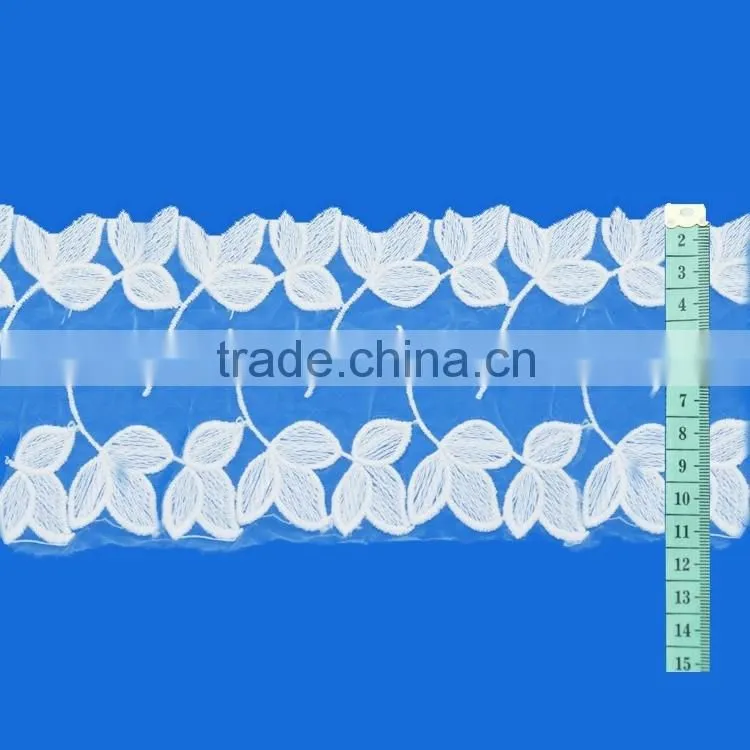 Wholesale customized metal front neck design embroidery flower Lace Trim Collar for garment accessory