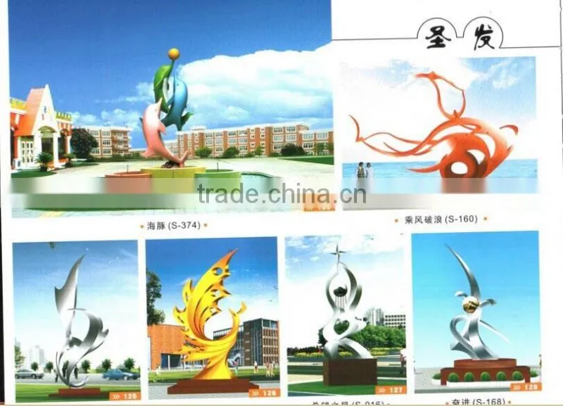 stainless steel Dolphins fountain sculpture