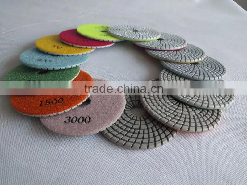 New 7 step wet polishing pads with round edge