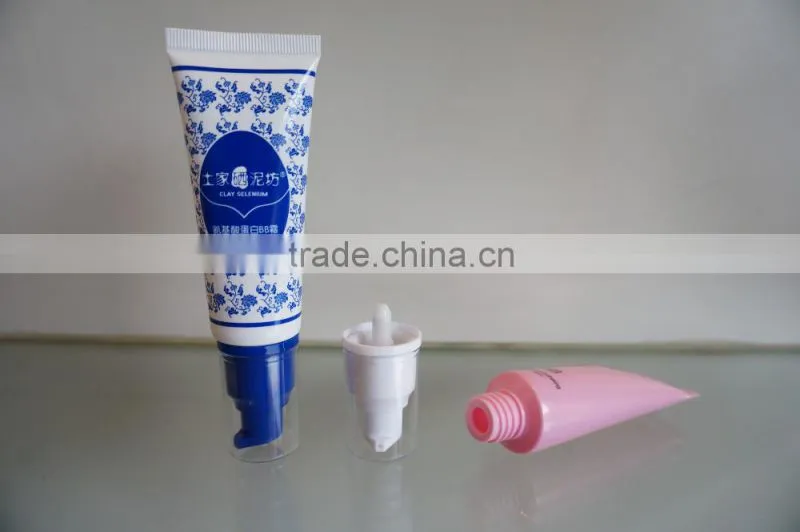 Cosmetic tubes with airless pump cap,cosmetic pump tube