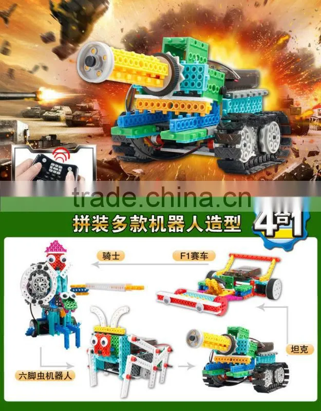 Hot style4 Channel Remote Control suit remote Variety building blocks bricks educational toys assembled robot tank