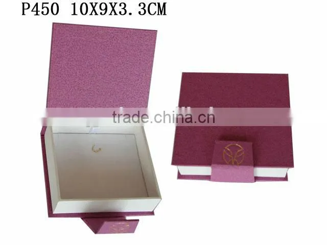 2016 Elegant Custom Earring Box Paper with Flannel Insert P447
