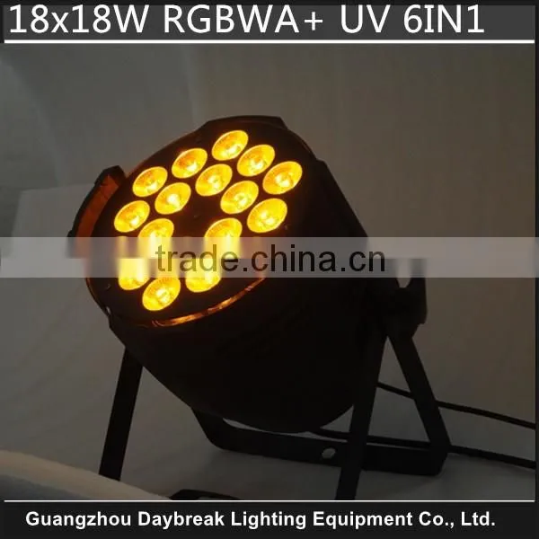 18 RGBWA UV led par6in1 light factory wholesale cheap price 18*18w high brightness top quality