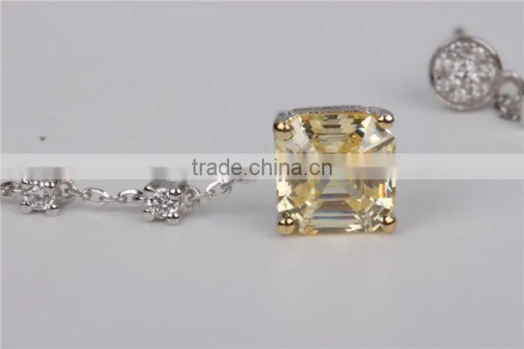 925 sterling silver ladies earrings designs yellow crystal jewelry
