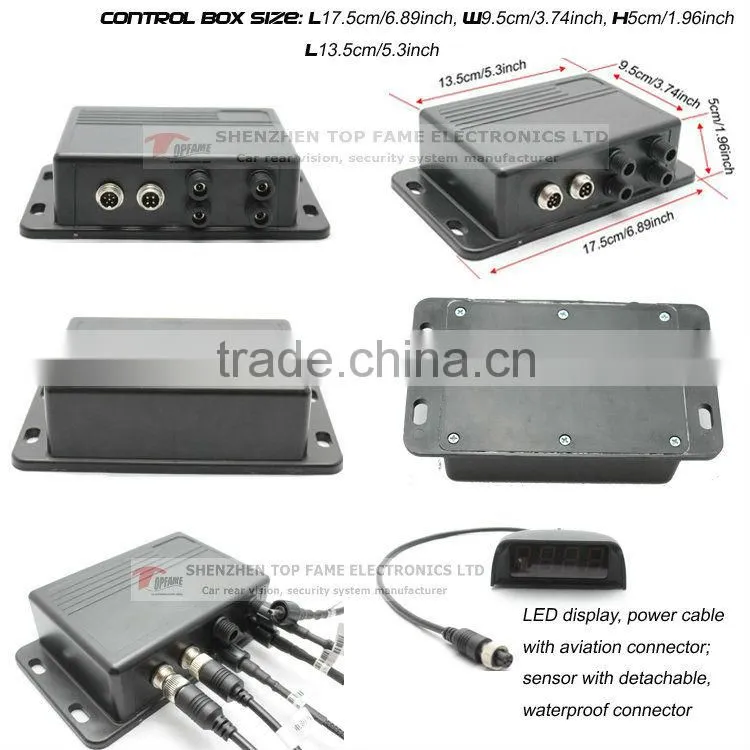 0.4-5m detection range anti-collision radar system with big LED display, beep alert or voice alarm in English optional