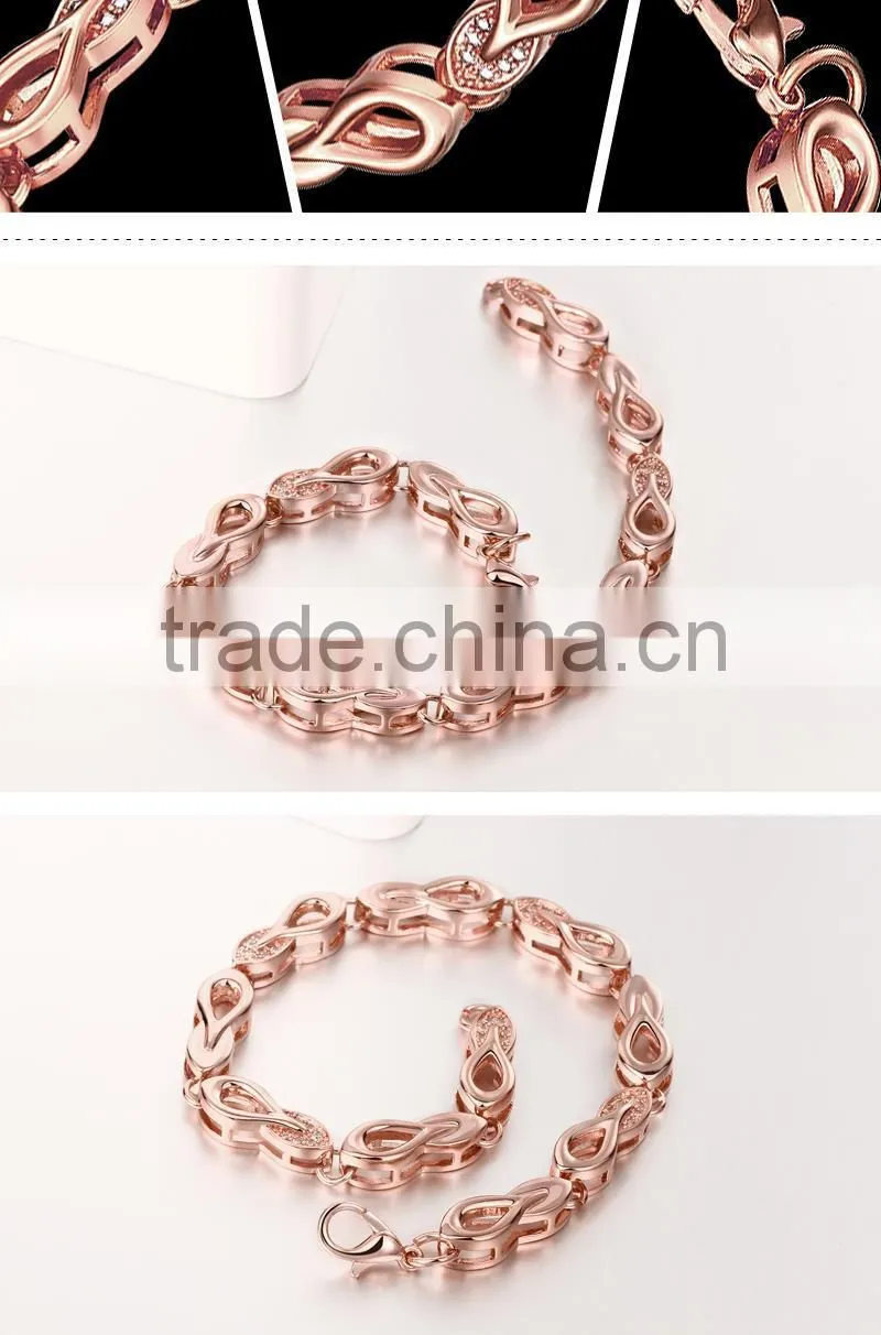Exquisite fashion 18k rose gold jewellery bracelet hand chain for men