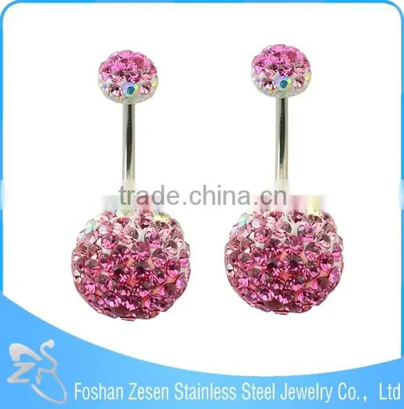 China factory medical steel aqua crystal ball beautiful navel piercing jewelry photo