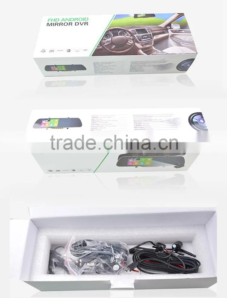 5inch 1080p dual lens car rearview mirror camera ,car gps dvr rearview mirror with fm transmitter,smart view mirrors