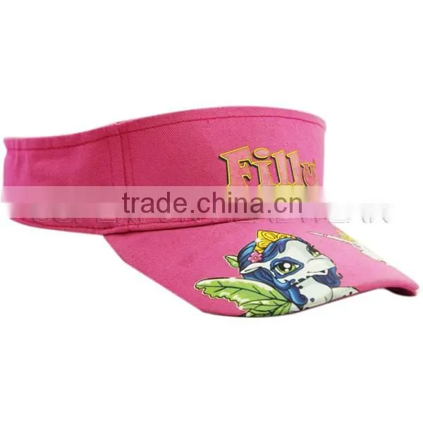 red embroidery design large visor cap