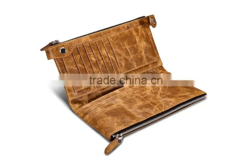 Icarer Luxury Classical zipper Real Leather Handbag Wallet with Card Slot MT-5592