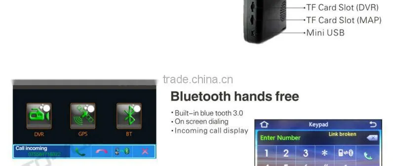 4.3" inch tft car lcd rear view rearview mirror camera with bluetooth