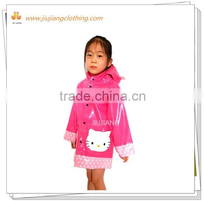 Children's rainjacket of bright PU/PVC.