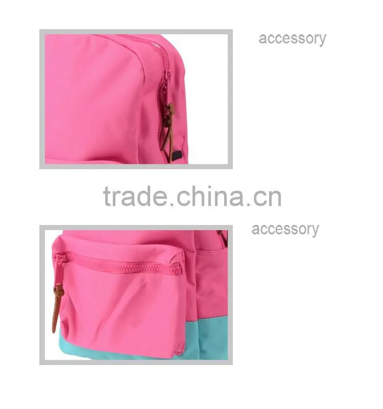 high quality backpack/pink canvas backpacks/custom school backpack for girls