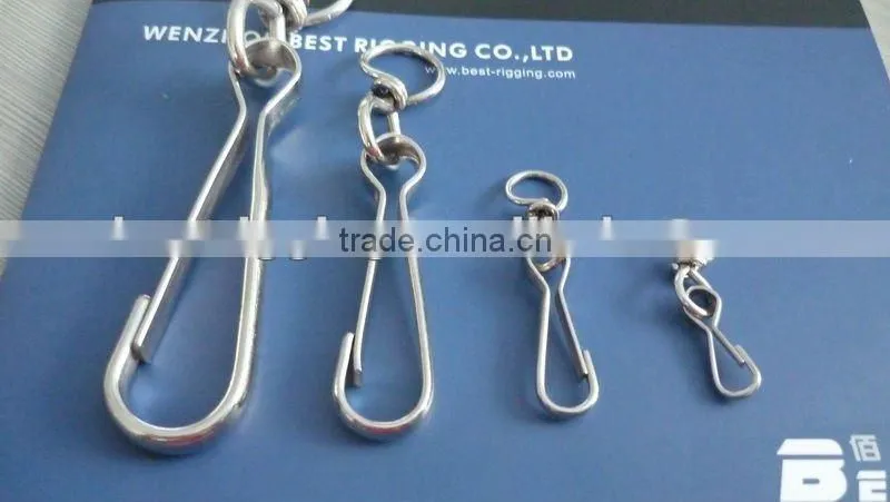 Steel Znic Plated Smplex Hook Spring With Chain Swivel Ring 4293W 25MM-120MM In Rigging Manufacturer