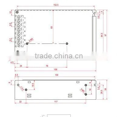 CE Approval T-60A 60W 5V 7A Triple output switching power supply 60W 5V 7A