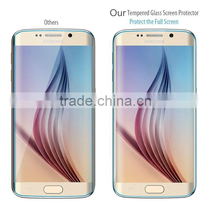 Keno 2016 Newest 3D Hot Curved Tempered Glass Screen Protector for Samsung Galaxy S6 Edge Curved Tempered Glass