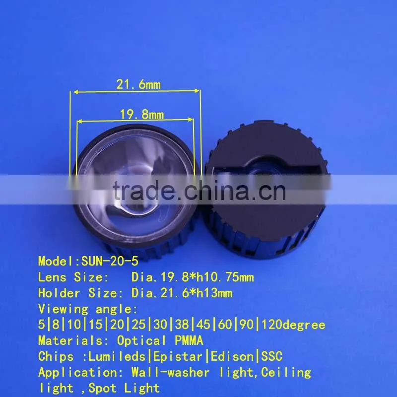 Optical 20mm PMMA LED Lens for star led
