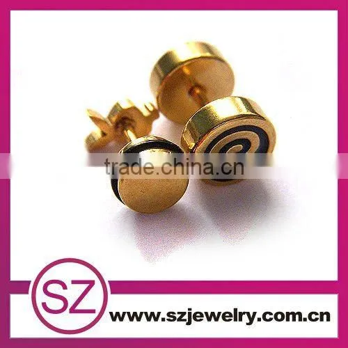 D128 stainless steel wholesale fashion gold earrings 2015 new design