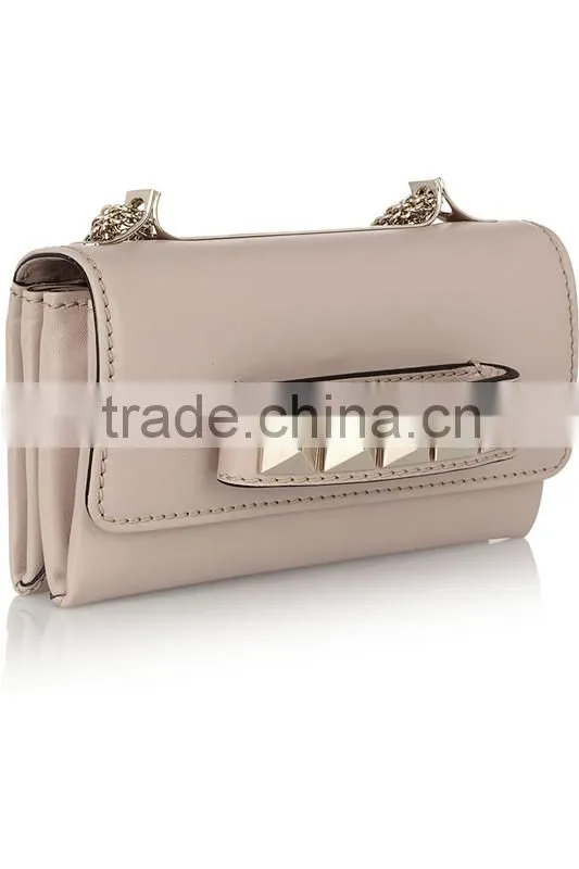 S034 Latest first class PU clutch Bags with Pyramid Studs Shoulder strap Handbags Factory