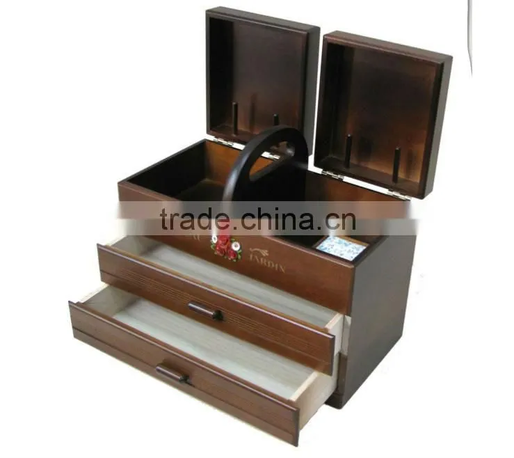 family wood sewing box