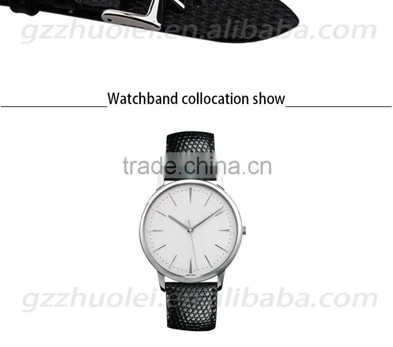 18|20mm high quality leather Strap Watch Band with stainless steel buckle Wholesale 3PCS