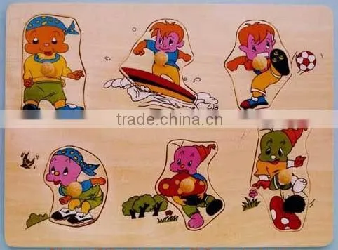 Hot sale educational wooden toys sport puzzle