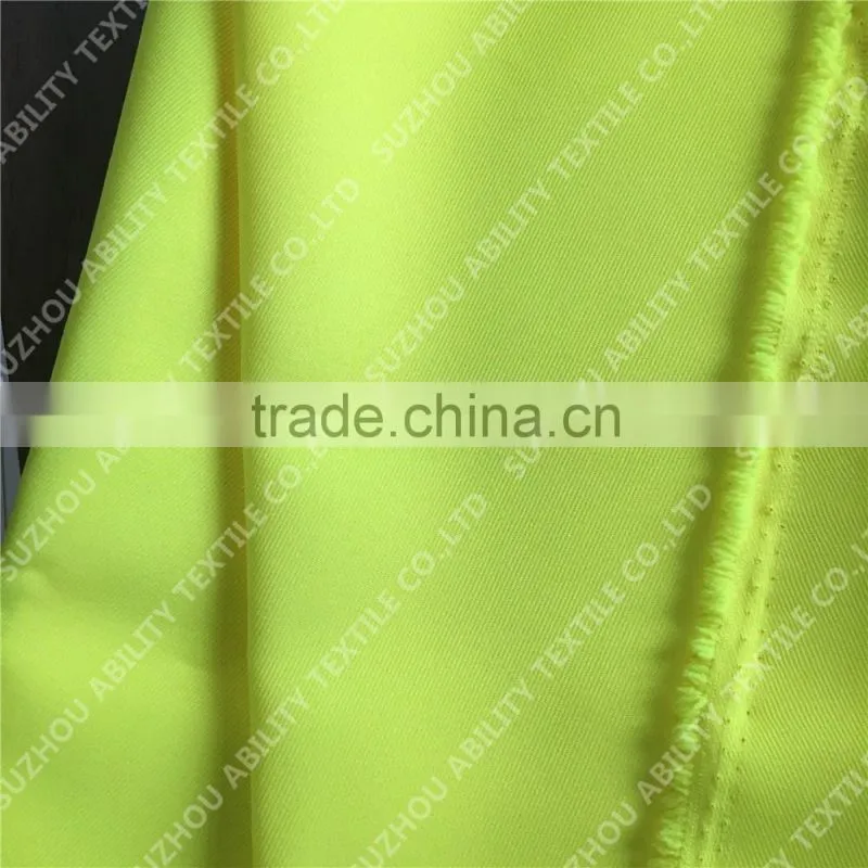 150D*300D high quality gabardine fabric for uniform/fluorescent yellow fabric