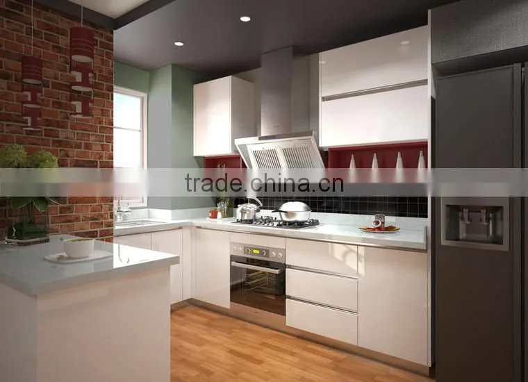 Bangladesh Project Modern Style Lacquer White Kitchen Cabinet