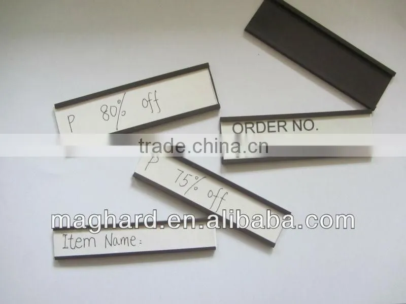 C profile magnetic strip label holder