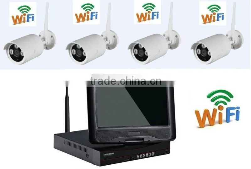 2015 hot selling plug and play 4 channels wifi NVR kit with screen