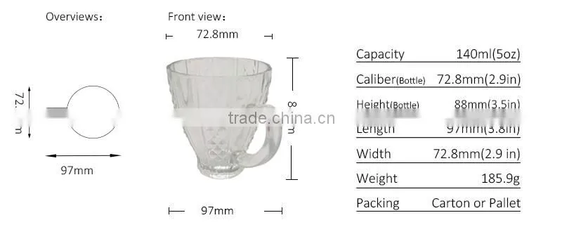 140ml wholesale frost glass bottle high quality with handle