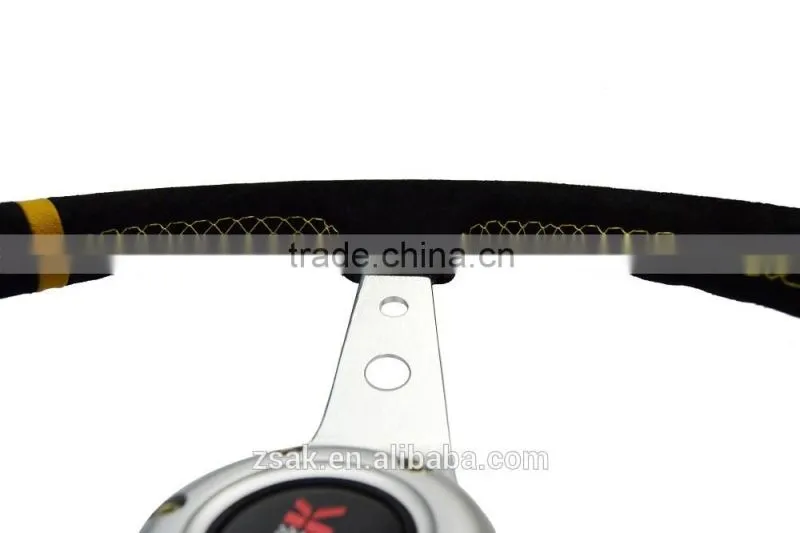 High quality deep dish wheel suede black car game steering wheel