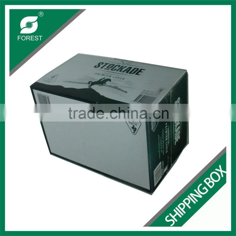 12 BOTTLES BEER PAPER SHIPPING BOX CUSTOM GLOSSY BEER CORRUGATED SHIPPING BOX