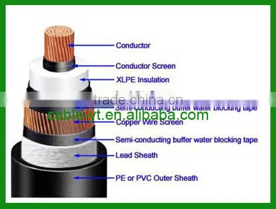 XLPE Insulated PVC Sheathed WaterProof Type HV Power Cable