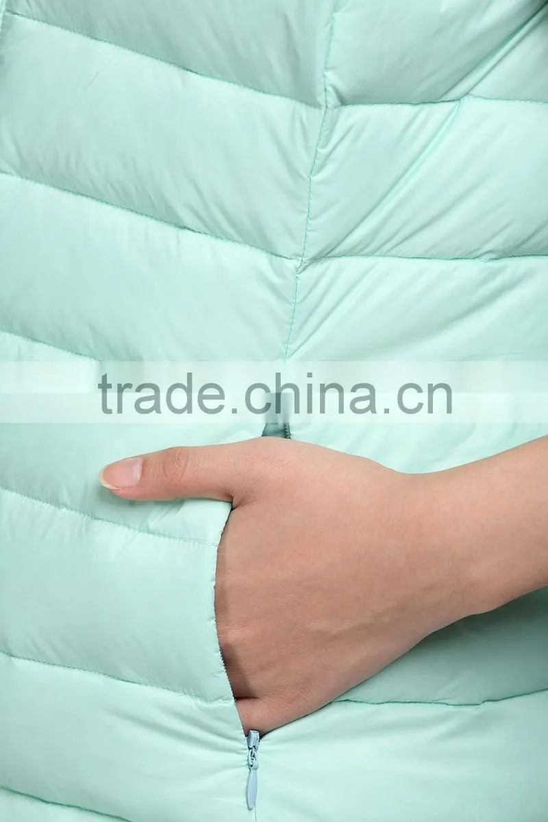 2015 Apple green warm down sports sleeveless winter vest