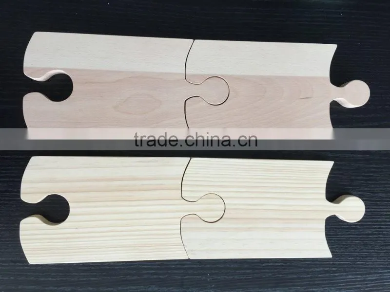 Wooden Puzzle Party Platter/Serving Board Set of 2