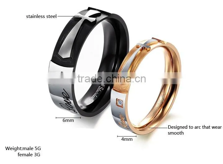 Cool Stainless Steel Lover Jewelry Indian Wedding Rings