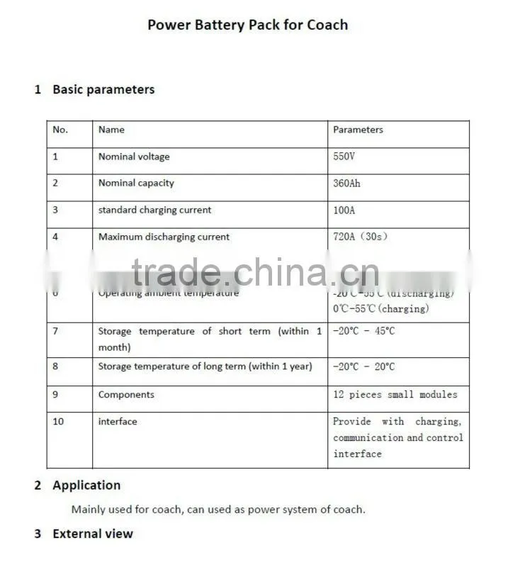 electric coach battery module